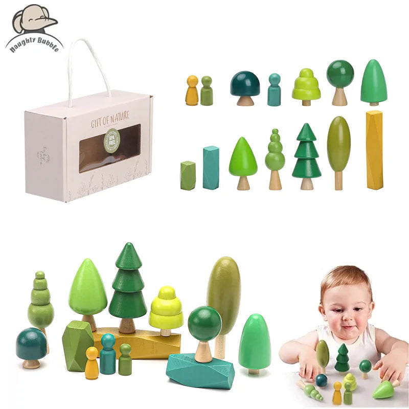 Wooden Natural Simulated Forest and Homes Blocks 