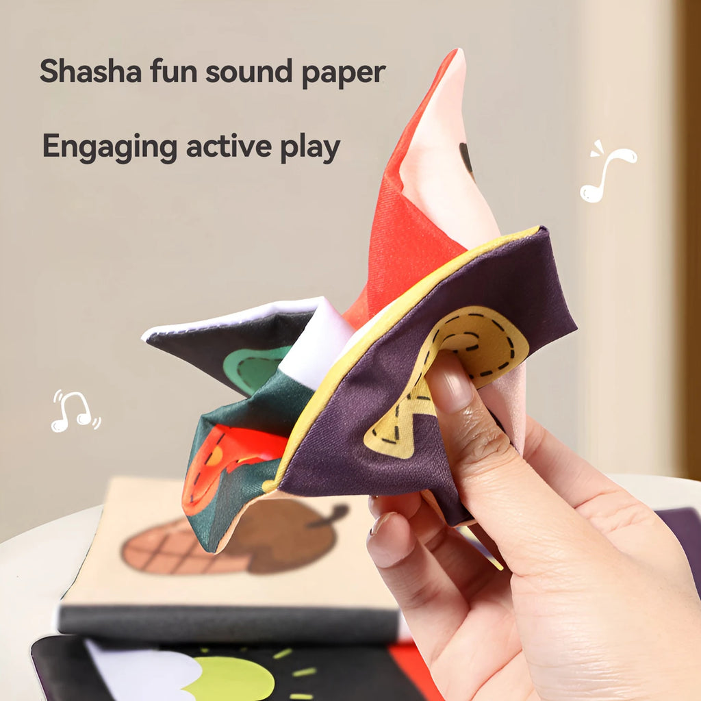 Tear Not Broken Pull Paper Pull Radish 2-In-1 Toy Plush Fabric Art Puzzle Cloth Book