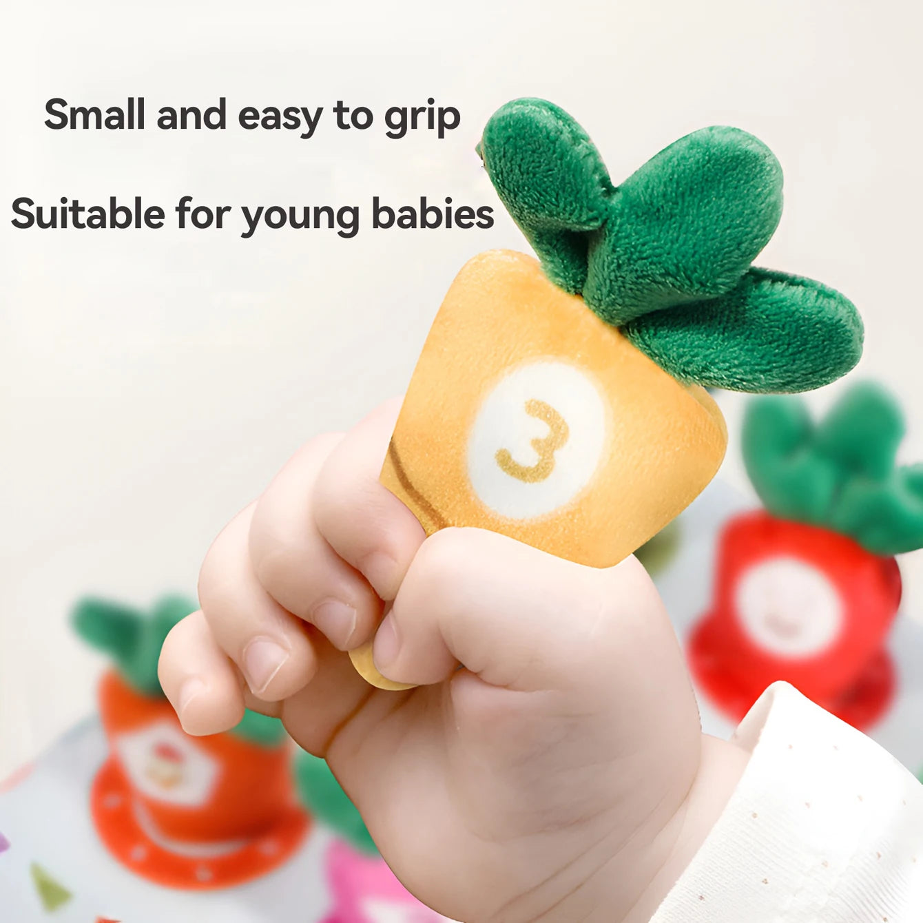 Tear Not Broken Pull Paper Pull Radish 2-In-1 Toy Plush Fabric Art Puzzle Cloth Book