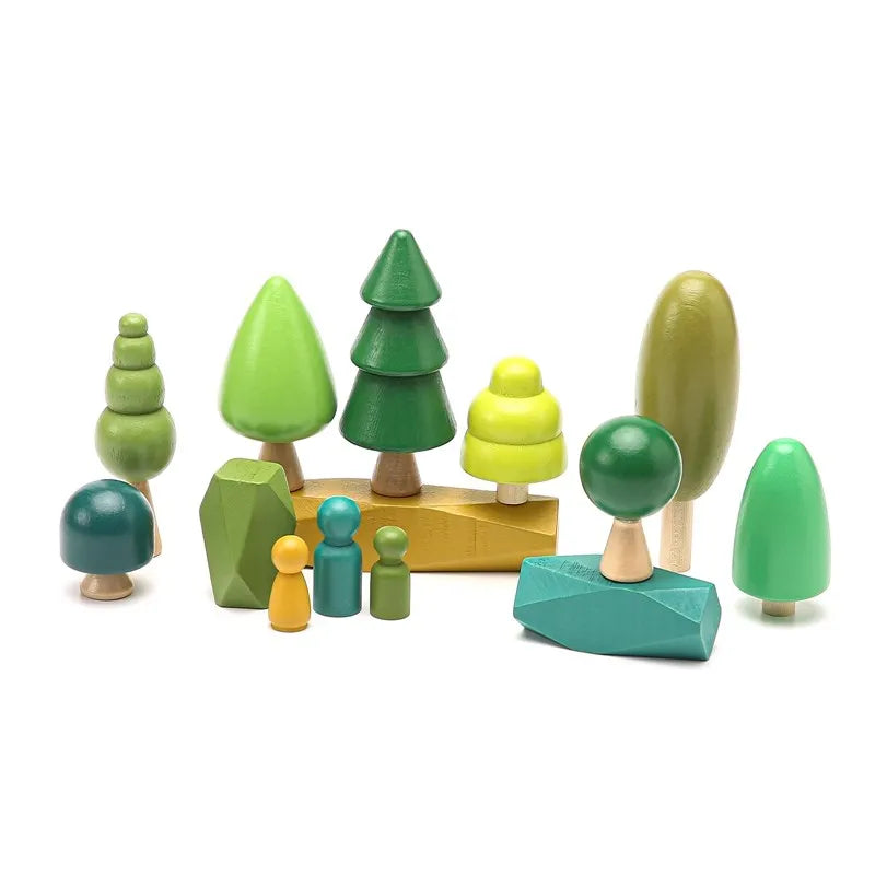 Wooden Natural Simulated Forest and Homes Blocks 