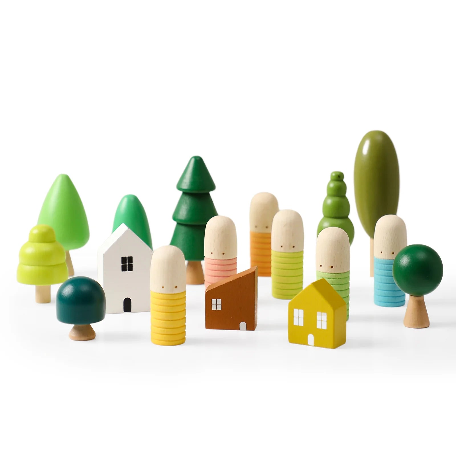 Wooden Natural Simulated Forest and Homes Blocks 