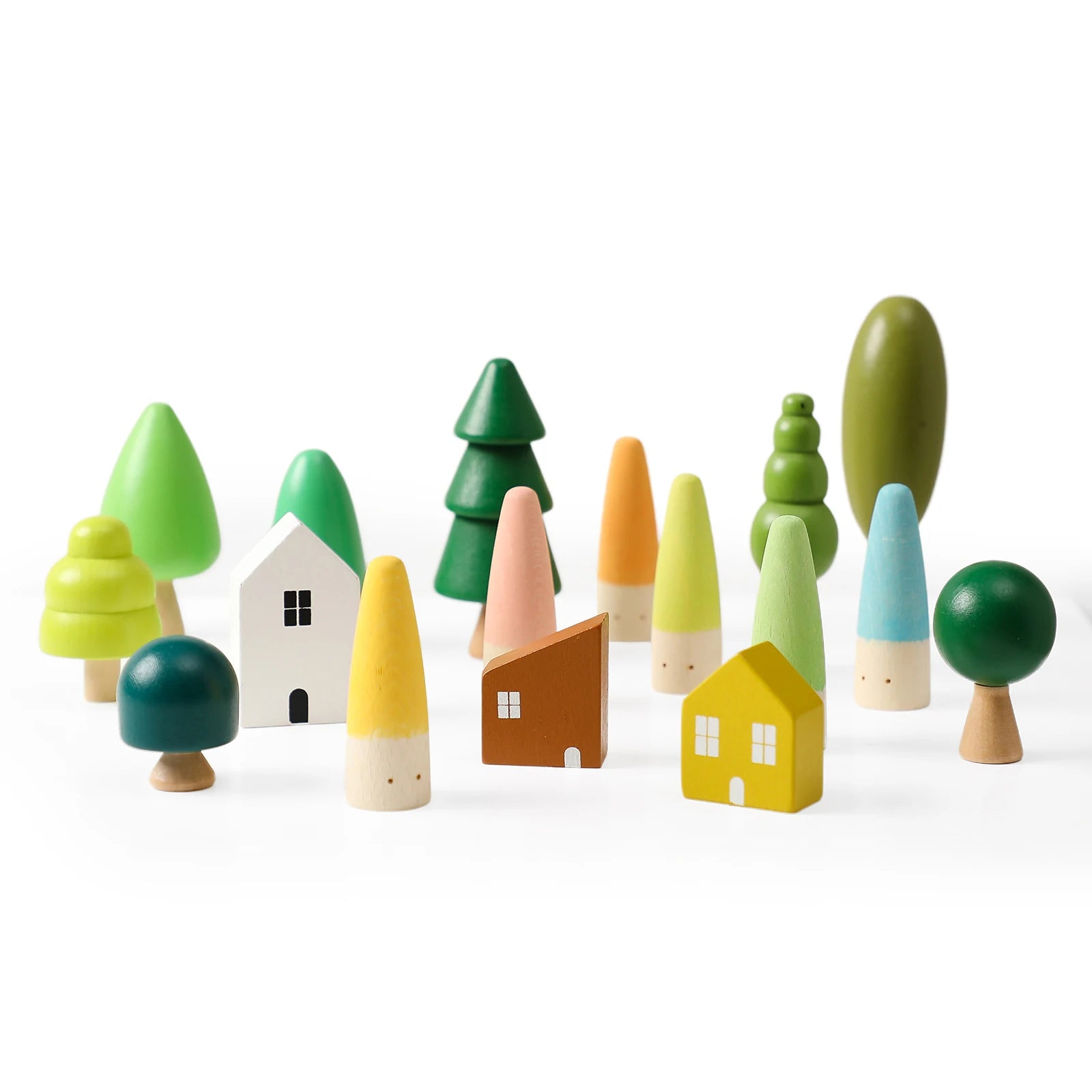 Wooden Natural Simulated Forest and Homes Blocks 