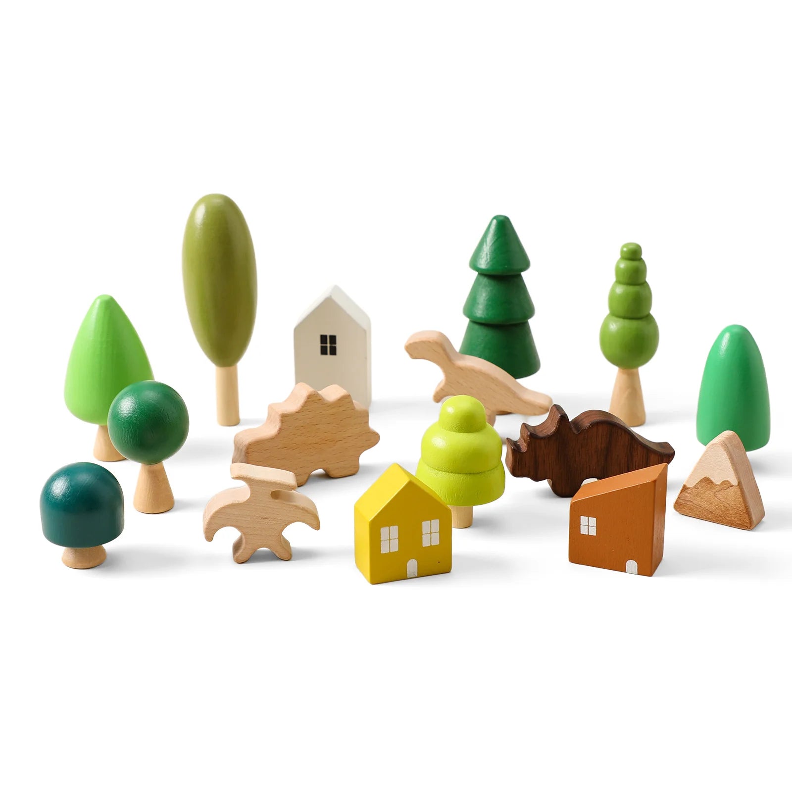 Wooden Natural Simulated Forest and Homes Blocks 
