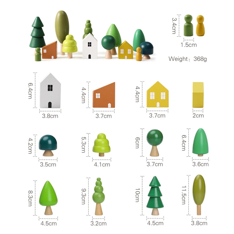 Wooden Natural Simulated Forest and Homes Blocks 