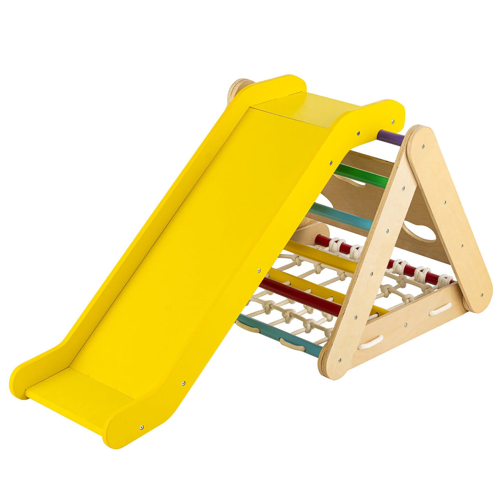 4 in 1 Wooden Climbing Triangle Set W/ Ramp