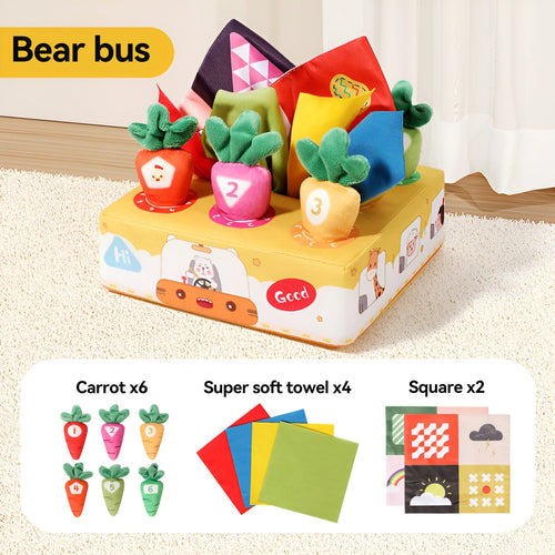 Tear Not Broken Pull Paper Pull Radish 2-In-1 Toy Plush Fabric Art Puzzle Cloth Book