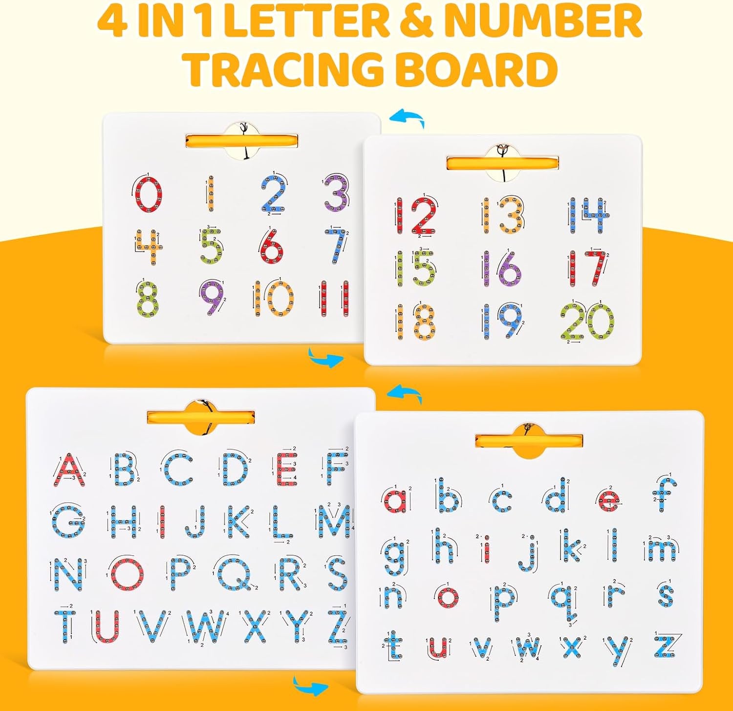 Double Sided Magnetic Letter & Number Tracing Board Set